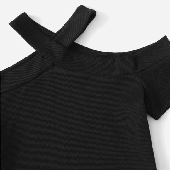 Knitted Halter Neck Solid Color T-Shirt For Summer Teen Girls Size 11-12Y - Picture 2 of 3